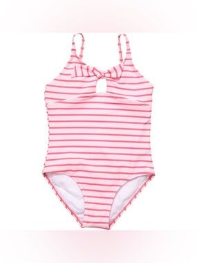 Snapper Rock Coral Stripe Bow Swimsuit - Size 4 NEW!